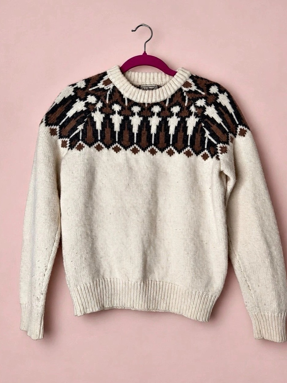 L.L.Bean Item No. 518249 Fair Isle Wool Crewneck Size Medium